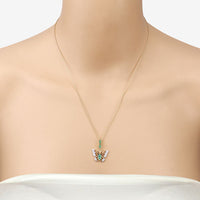 0.72 Carat Genuine Emerald and White Zircon .925 Sterling Silver Pendant