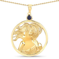 0.27 Carat Genuine Blue Sapphire .925 Sterling Silver Pendant