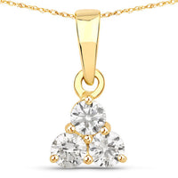 0.33 Carat Genuine Lab Grown Diamond 14K Yellow Gold Pendant