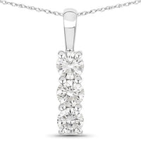 0.75 Carat Genuine Lab Grown Diamond 14K White Gold Pendant