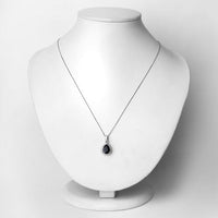 2.09 Carat Genuine Blue Sapphire and White Diamond 14K White Gold Pendant