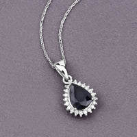 2.09 Carat Genuine Blue Sapphire and White Diamond 14K White Gold Pendant