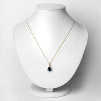 2.09 Carat Genuine Blue Sapphire and White Diamond 14K Yellow Gold Pendant