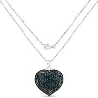 1.25 Carat Genuine Blue Diamond .925 Sterling Silver Pendant