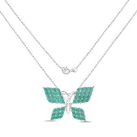 3.12 Carat Genuine Emerald .925 Sterling Silver Pendant