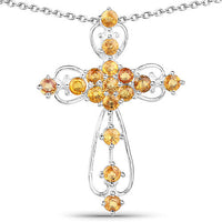 2.24 Carat Genuine Yellow Sapphire .925 Sterling Silver Pendant