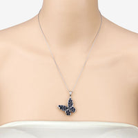 4.36 Carat Genuine Blue Sapphire .925 Sterling Silver Pendant