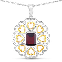 2.55 Carat Genuine Garnet .925 Sterling Silver Pendant