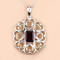 2.55 Carat Genuine Garnet .925 Sterling Silver Pendant