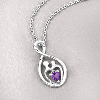 0.15 Carat Genuine Amethyst .925 Sterling Silver Pendant