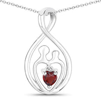 0.14 Carat Genuine Garnet .925 Sterling Silver Pendant