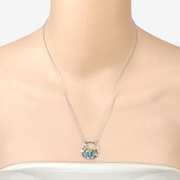 1.35 Carat Genuine Emerald and White Topaz .925 Sterling Silver Pendant