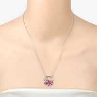1.47 Carat Genuine Ruby and White Topaz .925 Sterling Silver Pendant