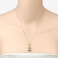0.19 Carat Genuine Blue Sapphire .925 Sterling Silver Pendant