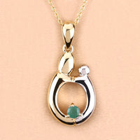 0.17 Carat Genuine Emerald .925 Sterling Silver Pendant