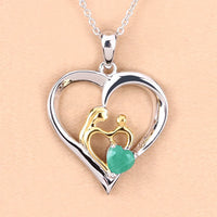0.45 Carat Genuine Emerald .925 Sterling Silver Pendant