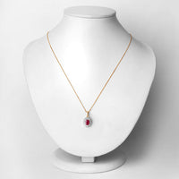 0.95 Carat Genuine Ruby and White Diamond 10K Yellow Gold Pendant