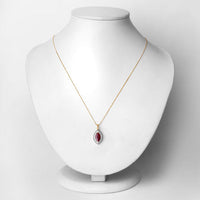 1.52 Carat Genuine Ruby and White Diamond 10K Yellow Gold Pendant
