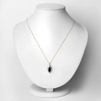 2.29 Carat Genuine Blue Sapphire and White Diamond 10K Yellow Gold Pendant