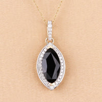 2.27 Carat Genuine Blue Sapphire and White Diamond 10K Yellow Gold Pendant