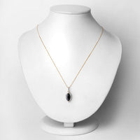 2.27 Carat Genuine Blue Sapphire and White Diamond 10K Yellow Gold Pendant