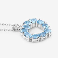 1.90 Carat Genuine Swiss Blue Topaz .925 Sterling Silver Pendant