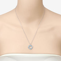 1.90 Carat Genuine Swiss Blue Topaz .925 Sterling Silver Pendant