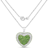 4.62 Carat Genuine Chrome Diopside .925 Sterling Silver Pendant