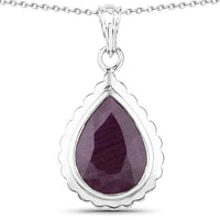 14.10 Carat Genuine Ruby .925 Sterling Silver Pendant