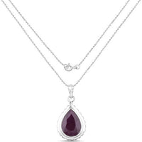14.10 Carat Genuine Ruby .925 Sterling Silver Pendant