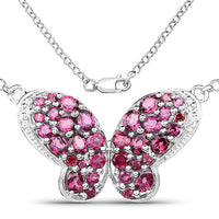 4.15 Carat Genuine Rhodolite and White Topaz .925 Sterling Silver Pendant