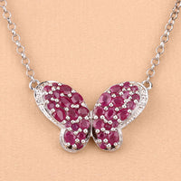 4.15 Carat Genuine Ruby and White Zircon .925 Sterling Silver Pendant