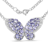 3.31 Carat Genuine Tanzanite & White Topaz .925 Sterling Silver Pendant