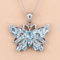4.84 Carat Genuine Swiss Blue Topaz .925 Sterling Silver Pendant