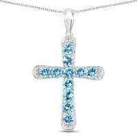 3.85 Carat Genuine Blue Topaz .925 Sterling Silver Pendant