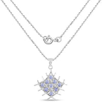 0.90 Carat Genuine Tanzanite .925 Sterling Silver Pendant