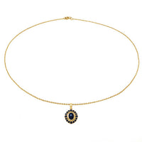 3.02 Carat Genuine Blue Sapphire .925 Sterling Silver Pendant