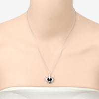 2.66 Carat Genuine Garnet and White Topaz .925 Sterling Silver Pendant
