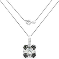 2.72 Carat Genuine Multi Stones .925 Sterling Silver Pendant