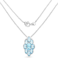 4.77 Carat Genuine Swiss Blue Topaz .925 Sterling Silver Pendant