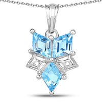 4.65 Carat Genuine Blue Topaz .925 Sterling Silver Pendant