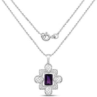 7.80 Carat Genuine Amethyst .925 Sterling Silver Pendant