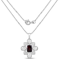 8.00 Carat Genuine Garnet .925 Sterling Silver Pendant