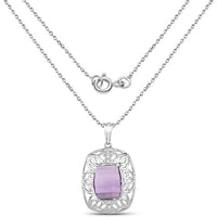 7.30 Carat Genuine Amethyst .925 Sterling Silver Pendant