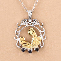 0.12 Carat Genuine Blue Sapphire .925 Sterling Silver Pendant