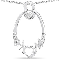 0.14 Carat Genuine White Diamond .925 Sterling Silver Pendant