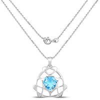 11.50 Carat Genuine Swiss Blue Topaz .925 Sterling Silver Pendant