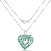 1.53 Carat Genuine Emerald .925 Sterling Silver Pendant