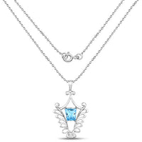 5.68 Carat Genuine Swiss Blue Topaz .925 Sterling Silver Pendant