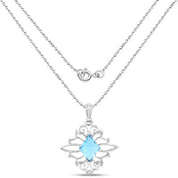 5.15 Carat Genuine Swiss Blue Topaz .925 Sterling Silver Pendant